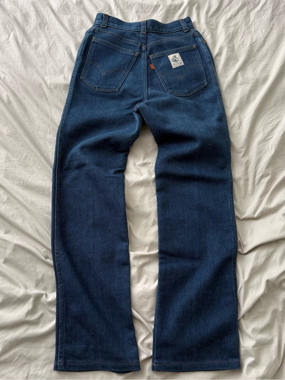 Vintage 70s Levis Orange Tab Prospector Jeans Made in USA Scovill Zip Dark Wash